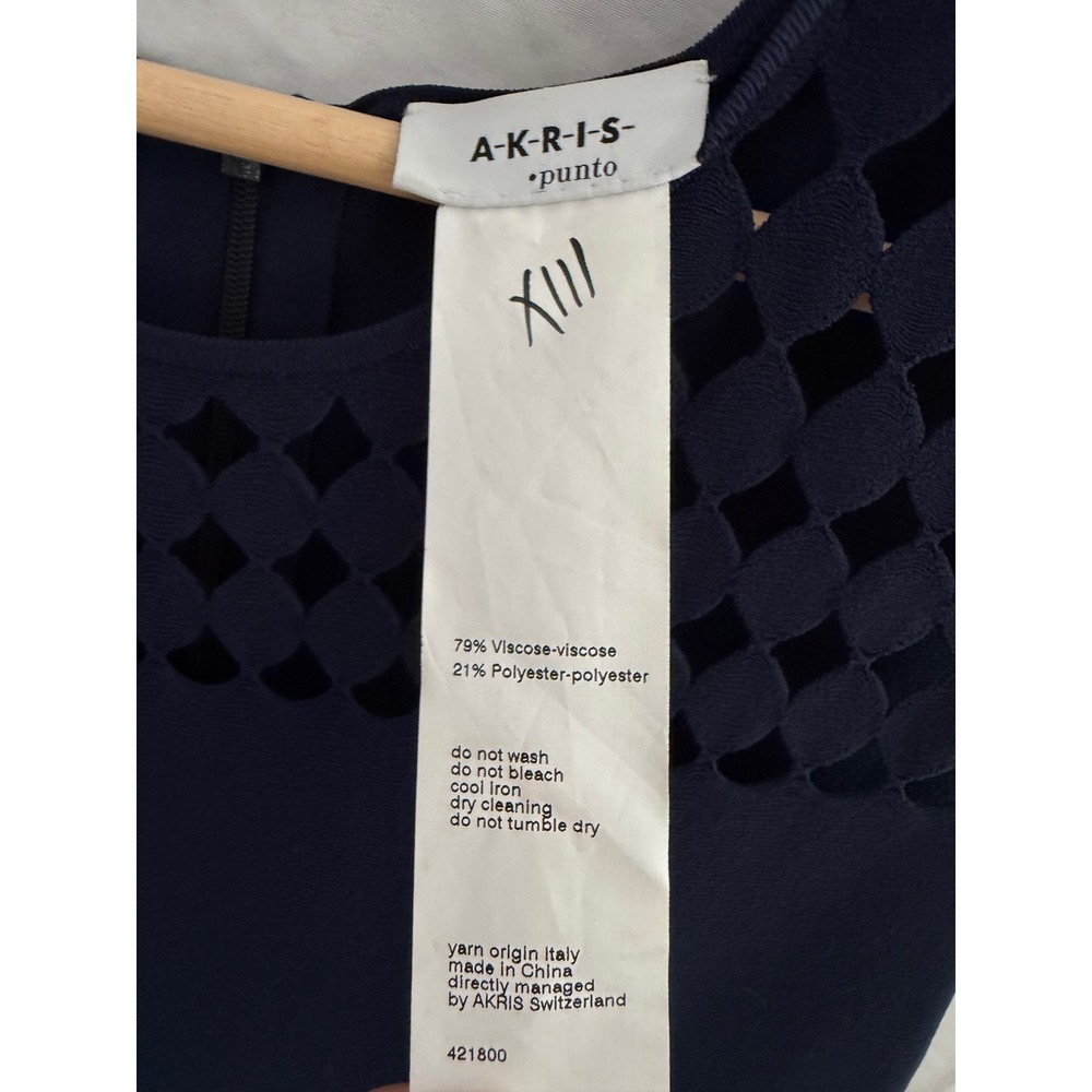 Akris Punto Lace Sleeveless A-Line Knit Dress Laser Cut Geometric Sleeveless 8 - Picture 4 of 6